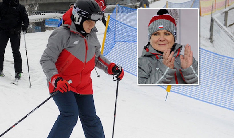 Beata Szydło na nartach