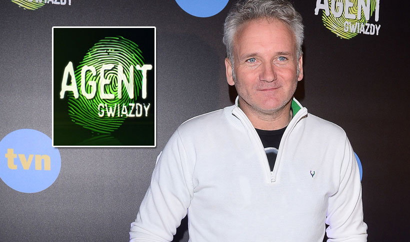 Jarosław Kret na konferencji drugiej edycji show "Agent Gwiazdy 2"