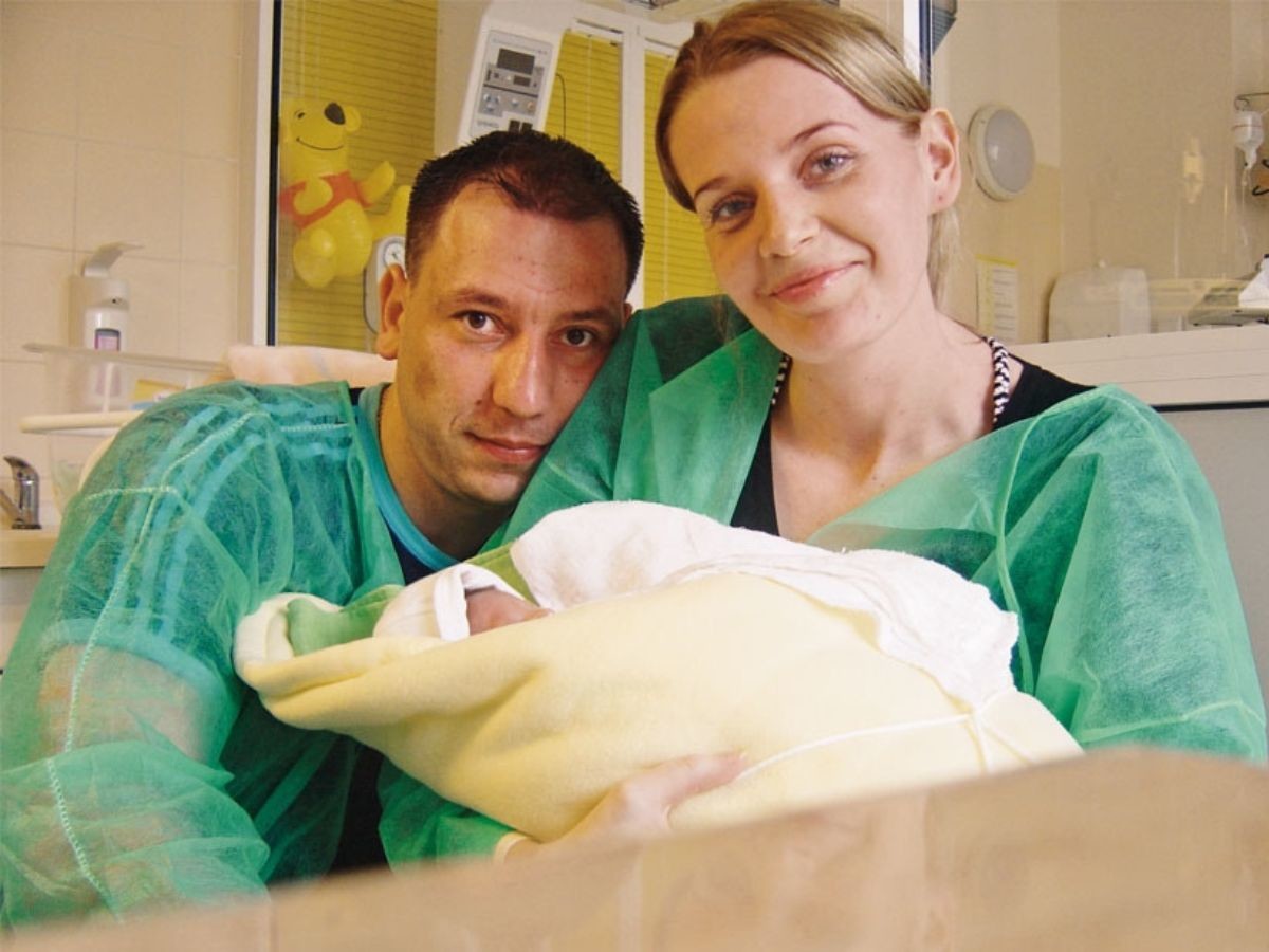 Agata Mróz-Olszewska z mężem Jackiem Olszewskim i córką Lilianą, 2008 rok