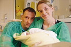 Agata Mróz-Olszewska z mężem Jackiem Olszewskim i córką Lilianą, 2008 rok