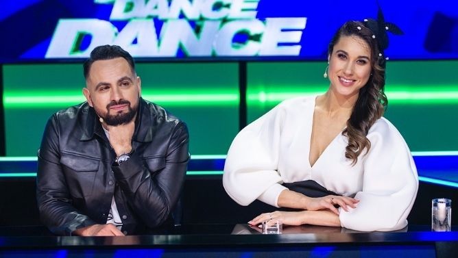 Ida Nowakowska i Agustin Egurrola na planie Dance Dance Dance