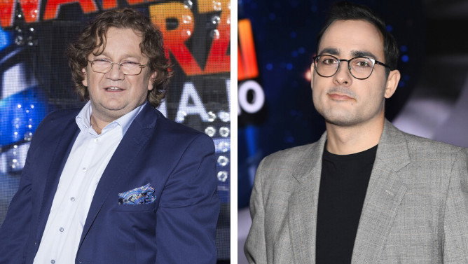 Paweł Królikowski, Adam Strycharczuk na planie show Twoja Twarz Brzmi Znajomo