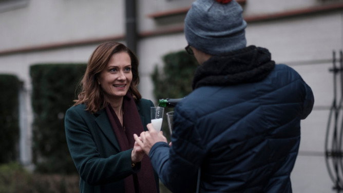 Anita Sokołowska na planie serialu Przyjaciółki
