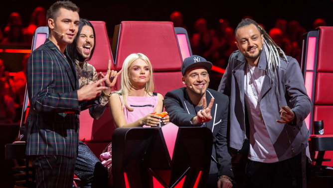 Jurorzy na planie 10. edycji "The Voice of Poland"