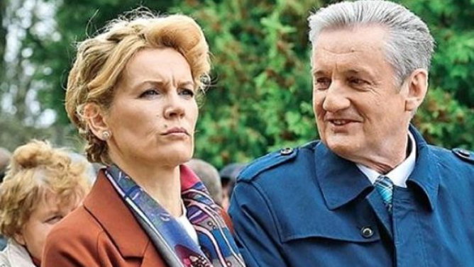 Dorota Chotecka na planie serialu "Ranczo"