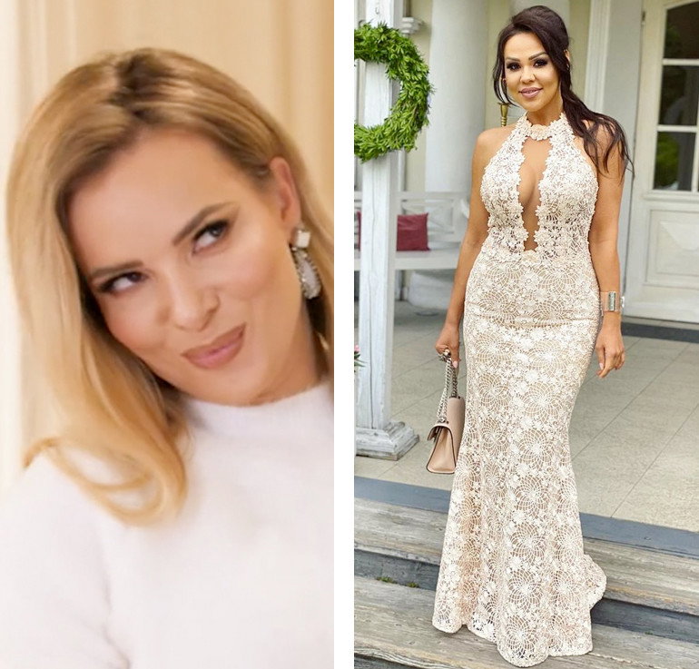 Izabela Janachowska ocenia suknię Sylwii Bomby na ślubie koleżanki
