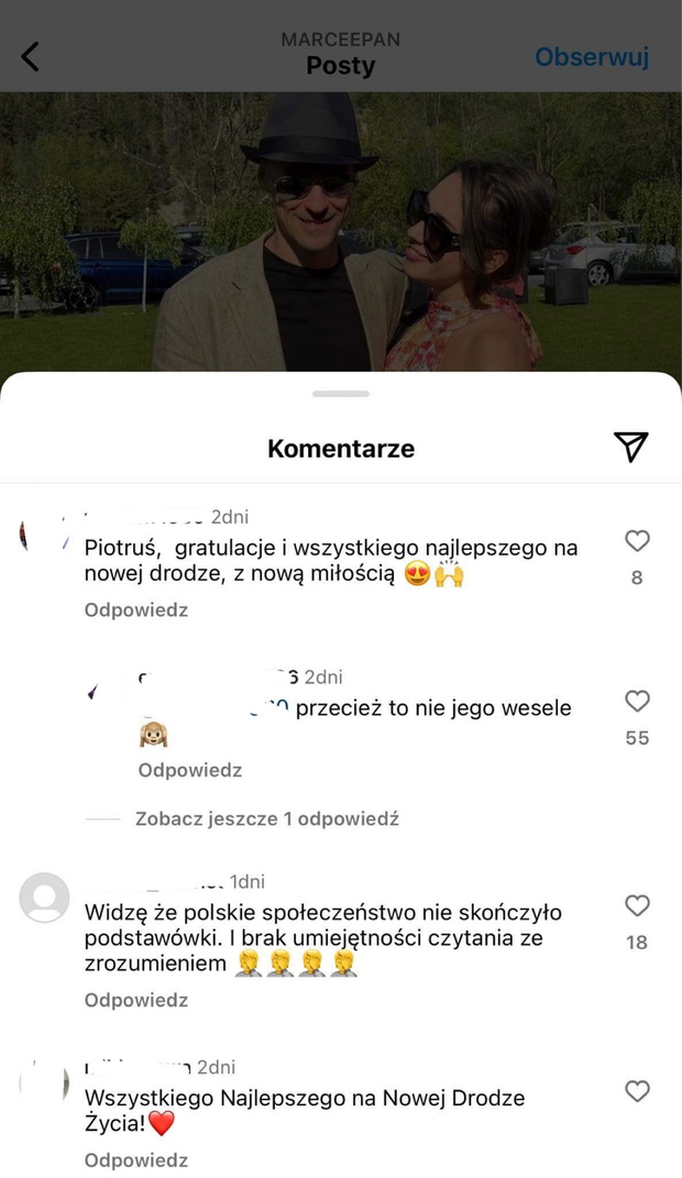 Fani gratulują Piotrowi Żyle i Marcelinie Ziętek