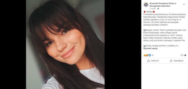 Zaginęła Katarzyna Napiórkowska