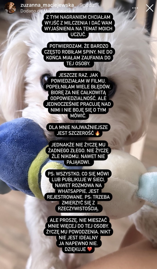 oświadczenie ZUZY z Love Island
