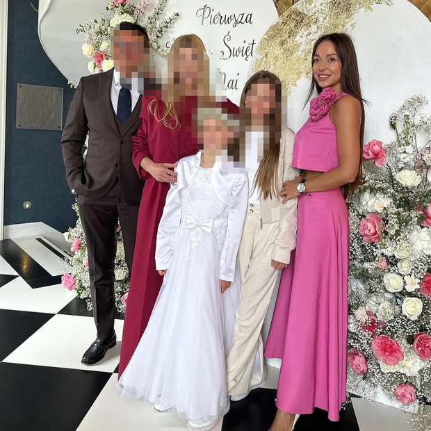 Aneta Piotrowska na komunii córki