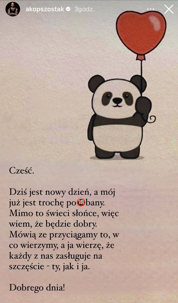 Akop Szostak zaskoczył wpisem