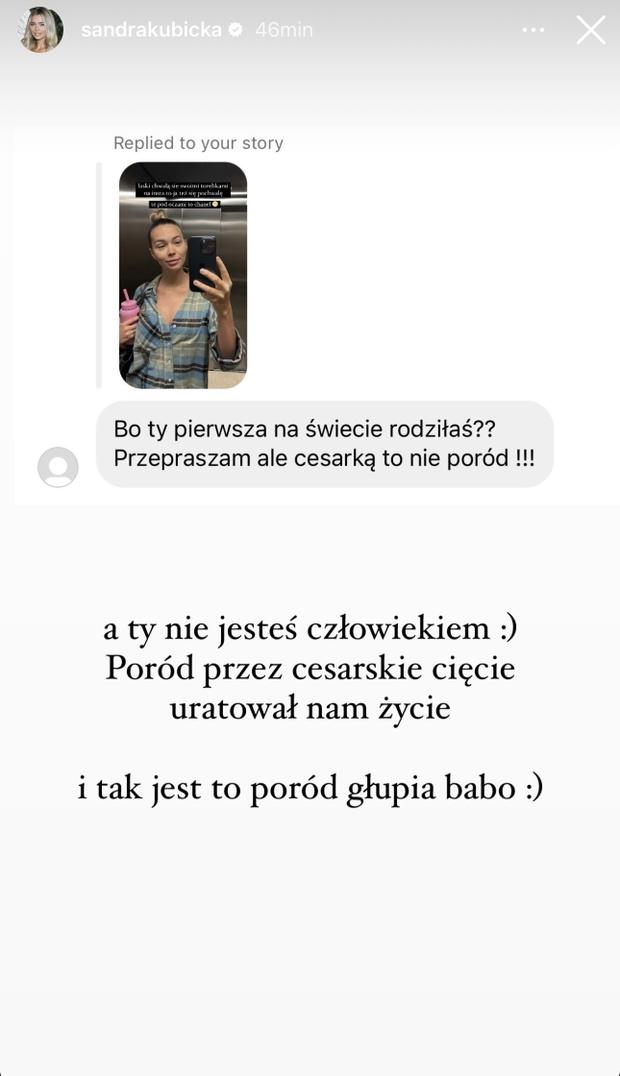 Sandra Kubicka odpowiada internautce