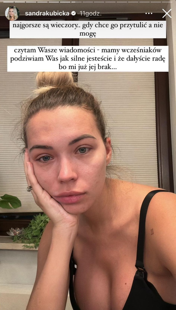 Sandra Kubicka przechodzi trudne chwile