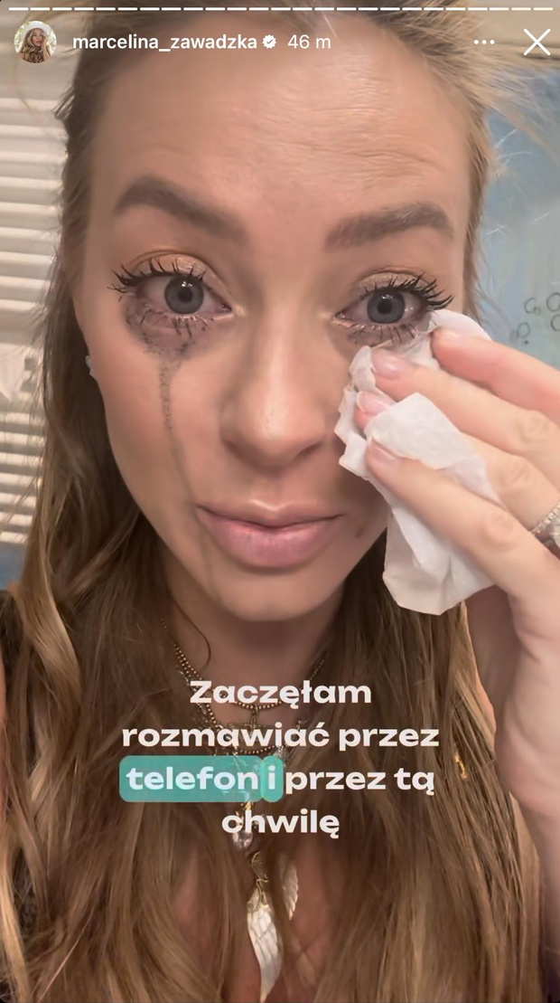Marcelina Zawadzka zapłakana