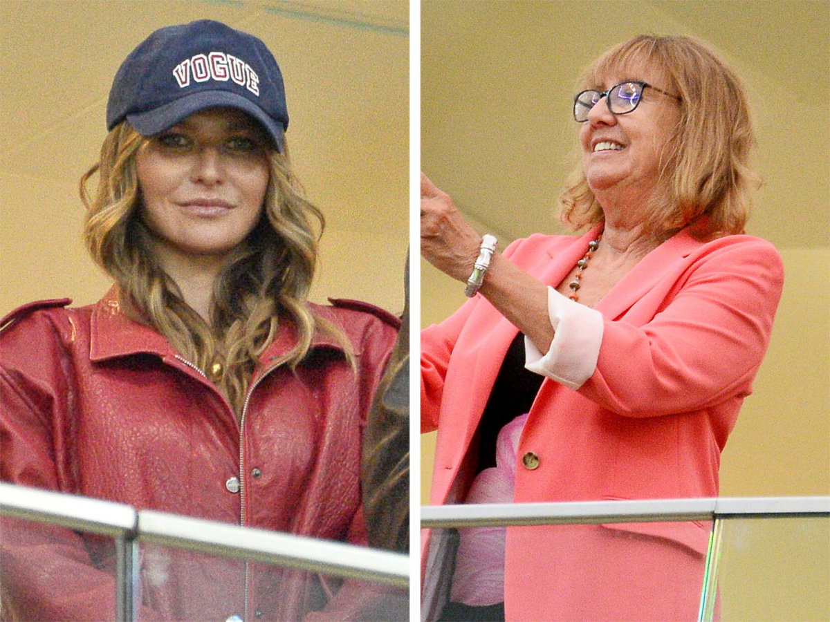 Anna Lewandowska i Iwona Lewandowska na meczu Polska-Ukraina