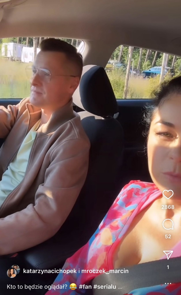 Kasia Cichopek i Marcin Mroczek na planie "M jak miłość"