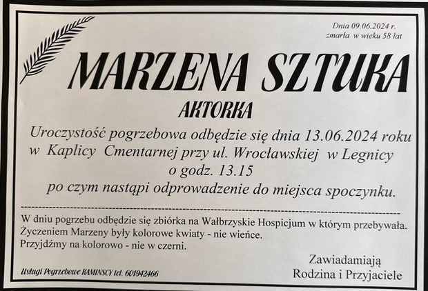 Marzena Kipiel-Sztuka nekrolog
