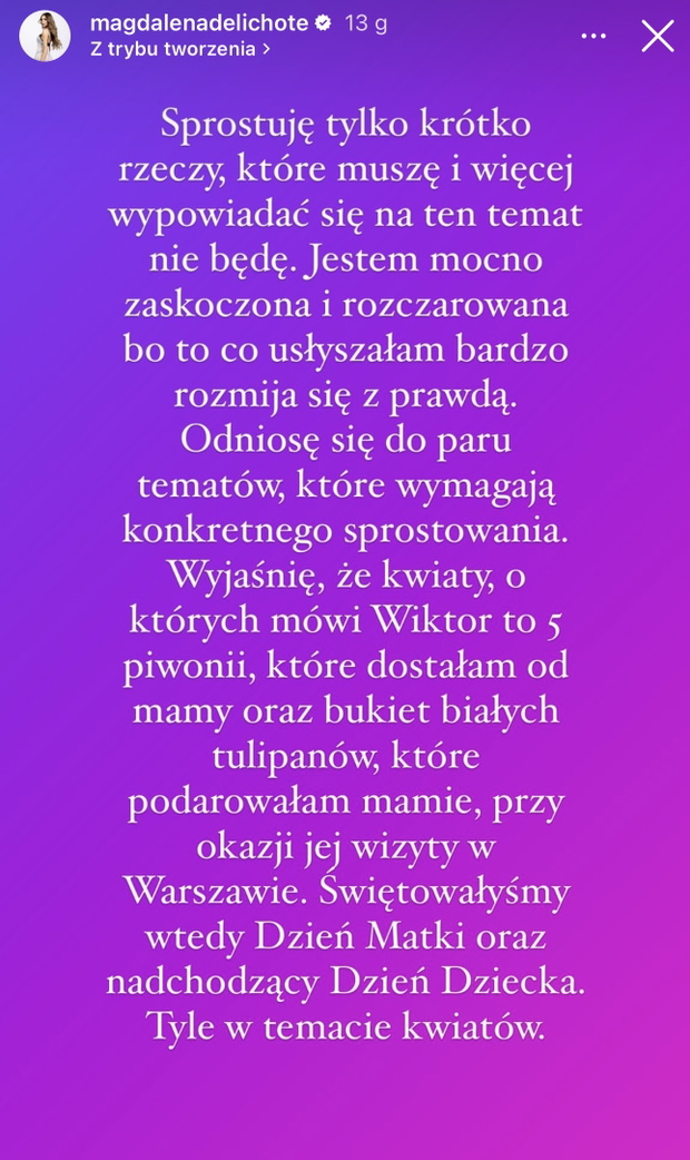 Magda Wiktor Love Island oświadczenie