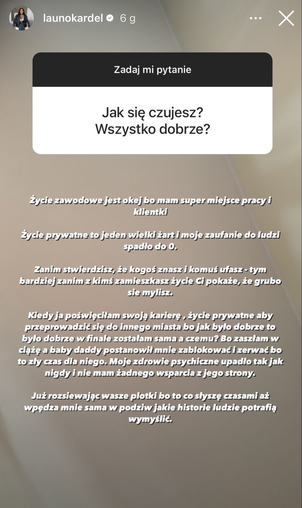 Launo z Hotelu Paradise w ciąży