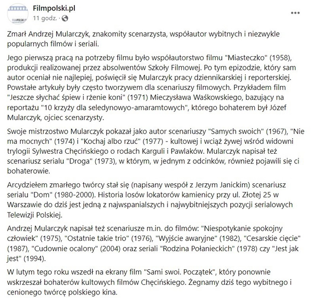 Nie żyje Andrzej Mularczyk