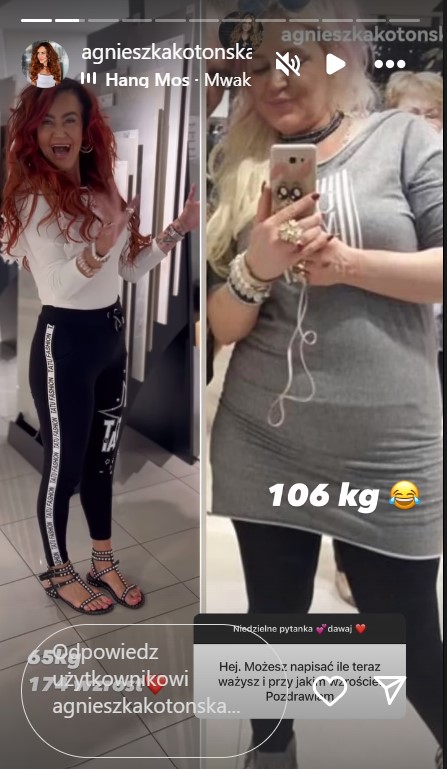 Agnieszka Kotońska ile schudła