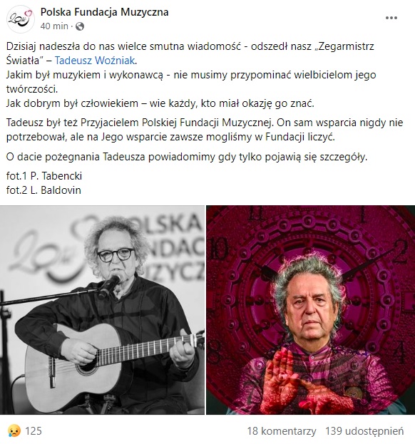 Nie żyje Tadeusz Woźniak