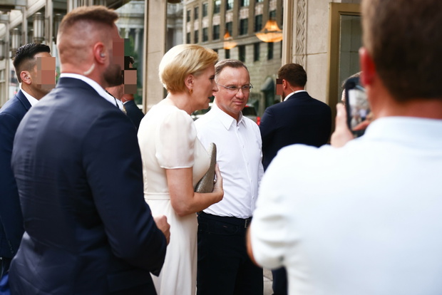 Andrzej Duda i Agata Duda na kolacji w Waszyngtonie