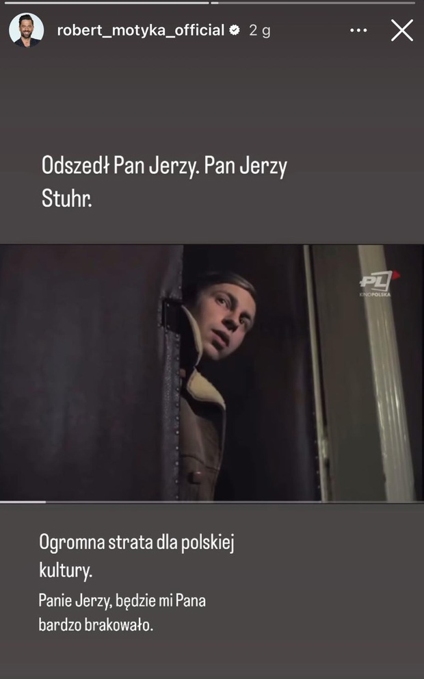 Robert Motyka żegna Jerzego Stuhra