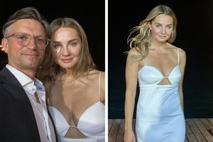 Małgorzata Socha w białej sukience na ślubie