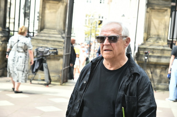Marek Kondrat na pogrzebie Jerzego Stuhra
