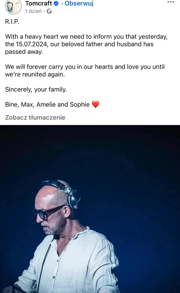 Nie żyje DJ Tomcraft