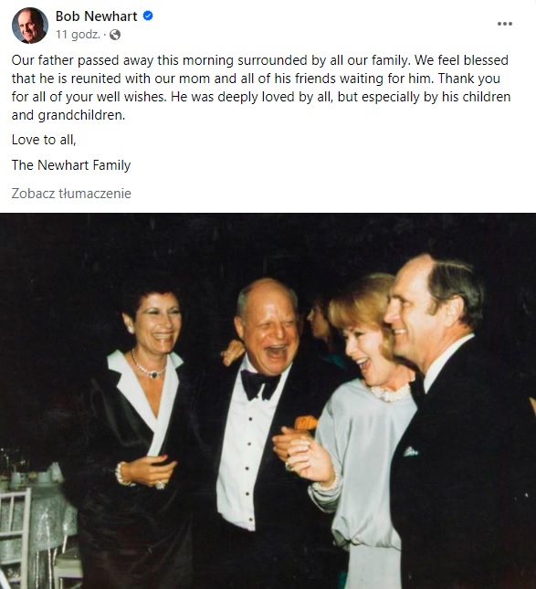 Nie żyje Bob Newhart