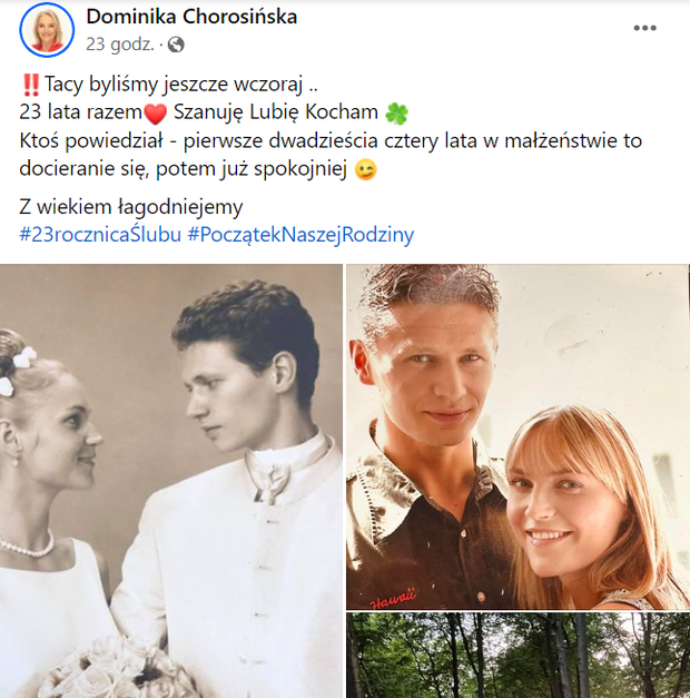 Dominika i Michał Chorosińscy świętują rocznicę ślubu