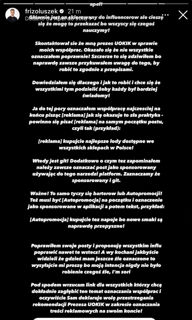 oświadczenie friz