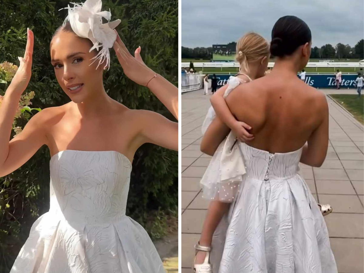 Klaudia Halejcio w białej sukni
