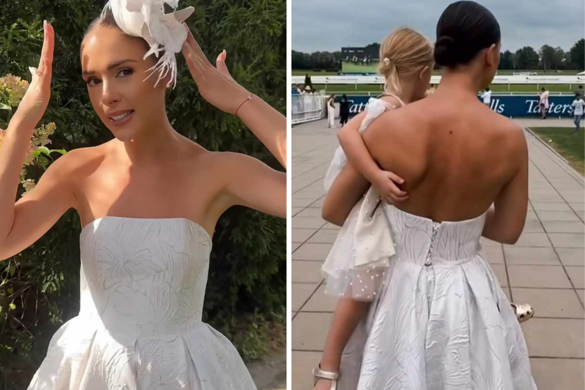 Klaudia Halejcio w białej sukni