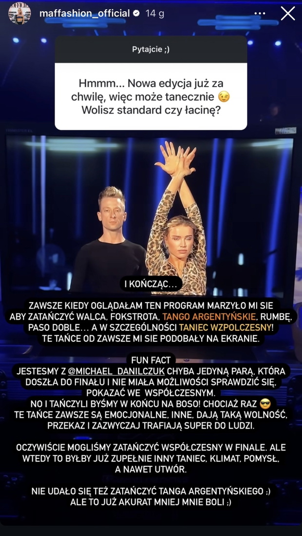 Maffashion ma żal do produkcji TzG