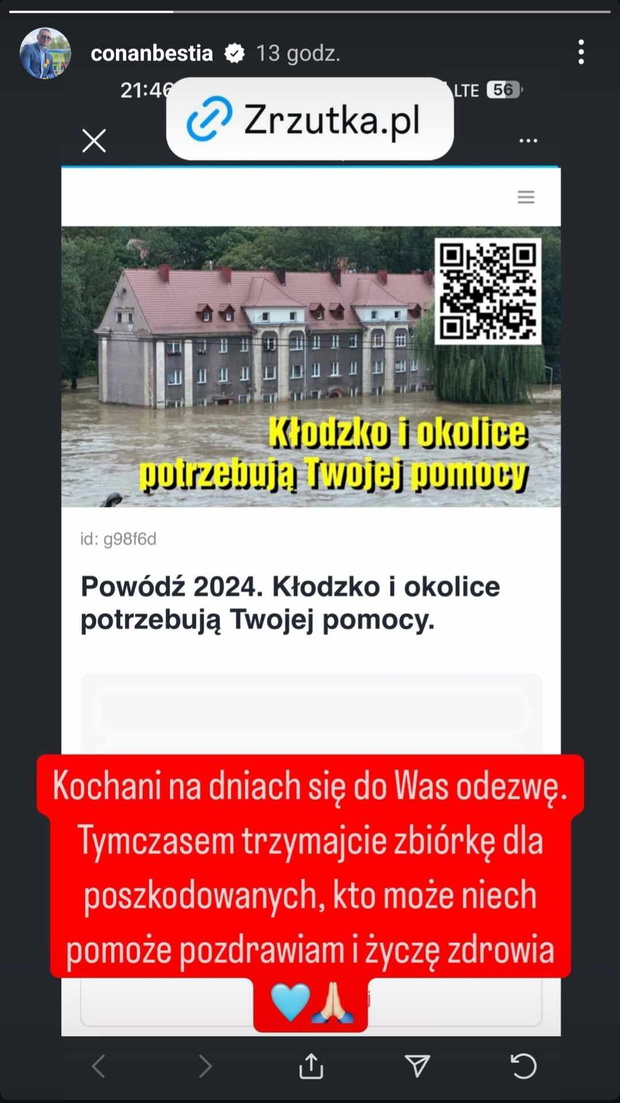 Conan Kaźmierski o powodzi