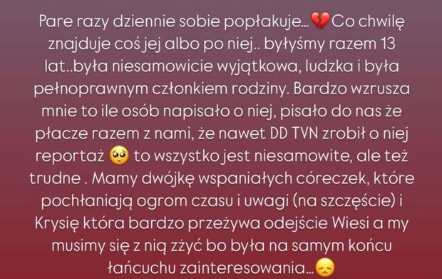 Zofia Zborowska przerwała milczenie po bolesnej stracie