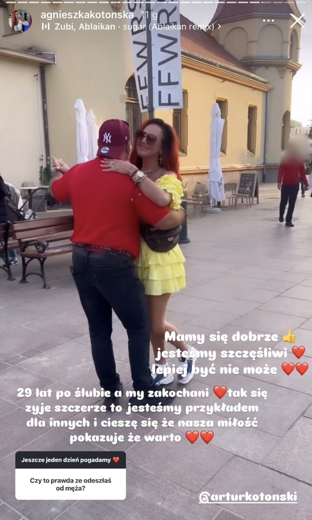 Agnieszka Kotońska z mężem