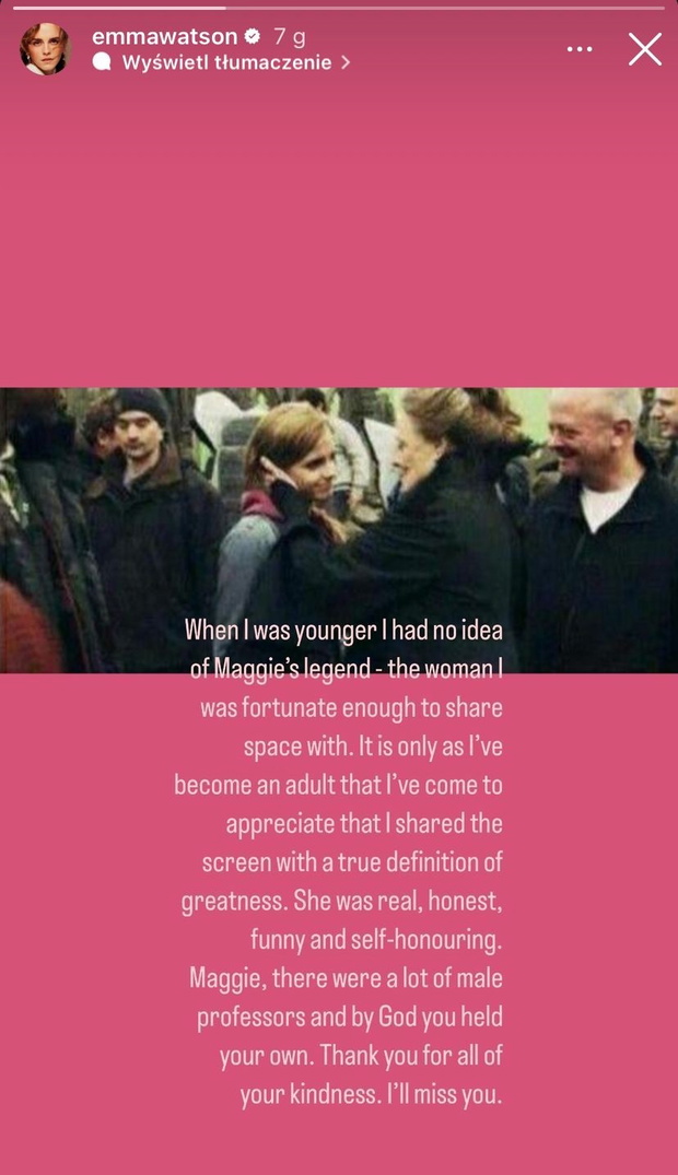 Emma Watson żegna Maggie Smith