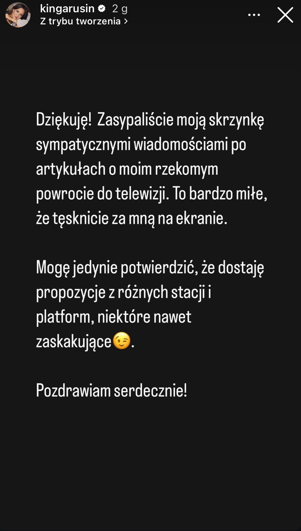 Oświadczenie Kingi Rusin