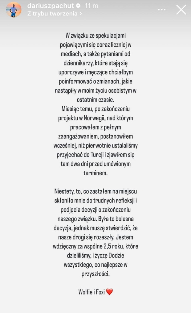 Doda i Dariusz Pachut rozstali się