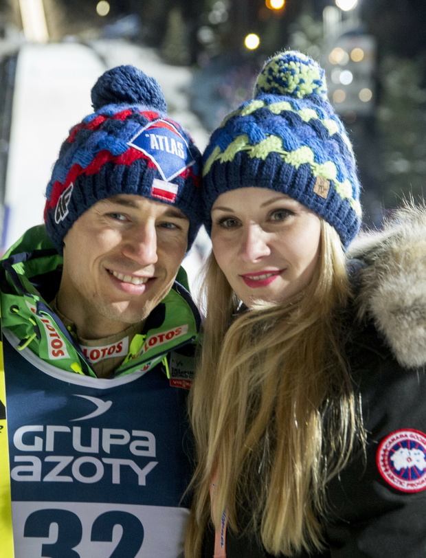 Kamil Stoch z żoną Ewą Bilan-Stoch