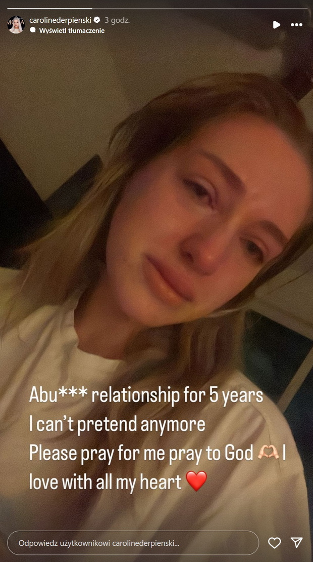 Caroline Derpienski o przemocowym związku