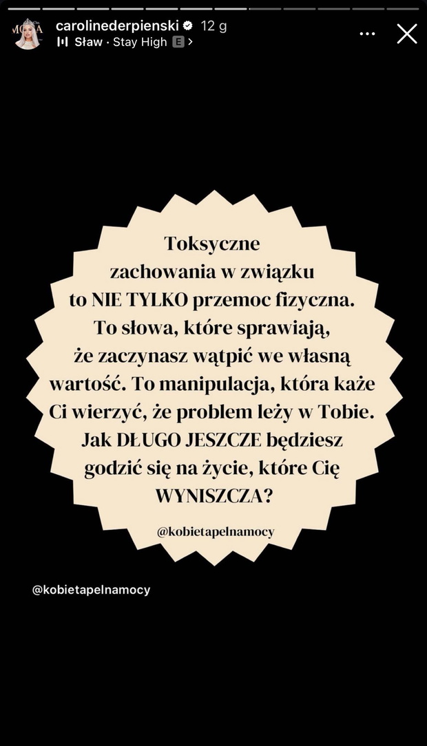Caroline Derpienski wspomina o toksycznym związku