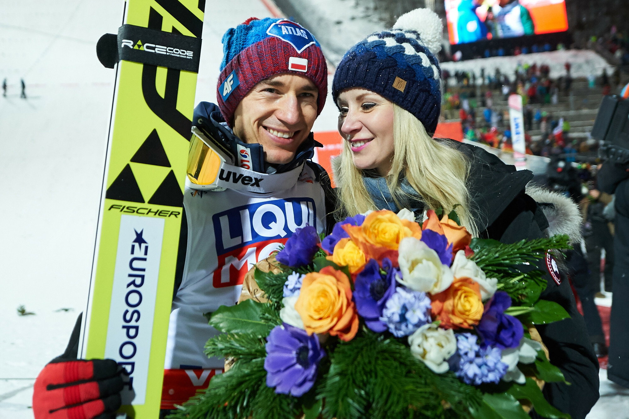 Kamil Stoch z żoną Ewą Bilan-Stoch