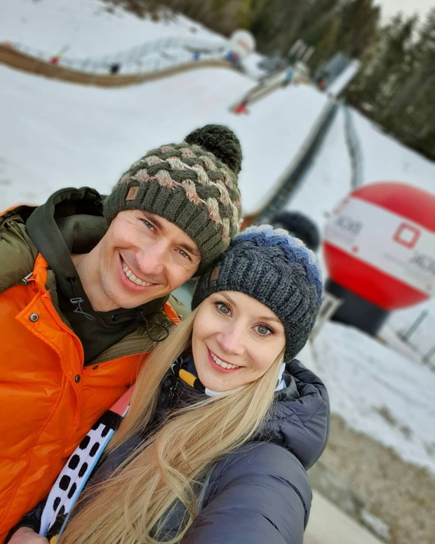 Kamil Stoch z żoną Ewą Bilan-Stoch