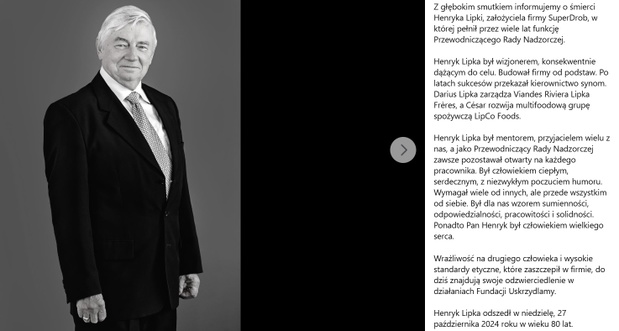Henryk Lipka nie żyje