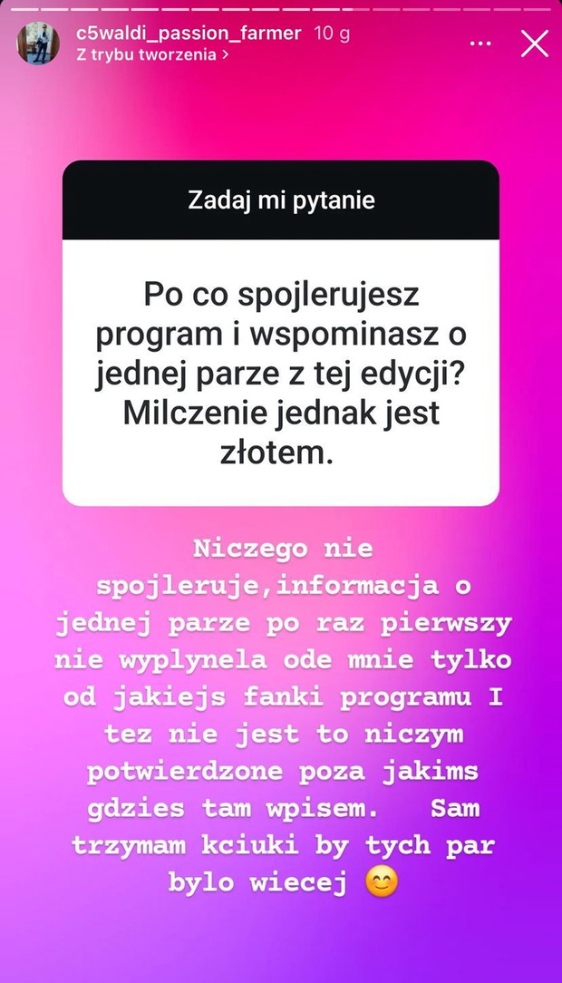 Waldemar zdradził finał Rolnik szuka żony?